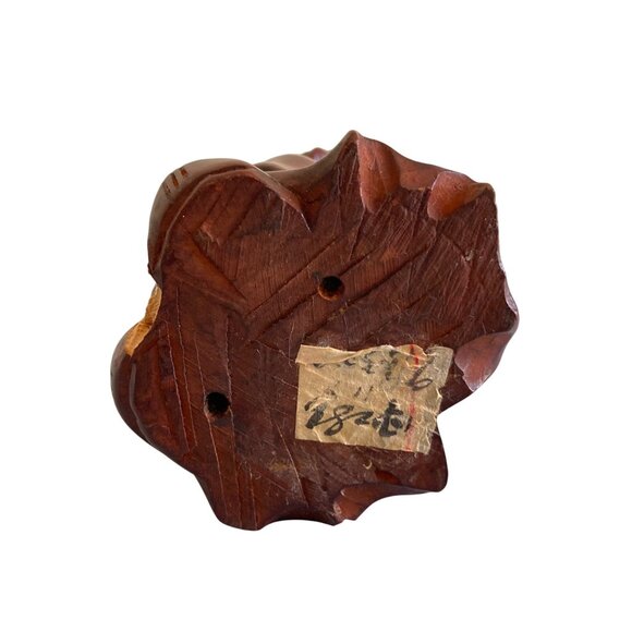 Vintage Chinese Wood Carving Old Wise Man Inlaid Bone Eyes Teeth - Picture 6 of 8